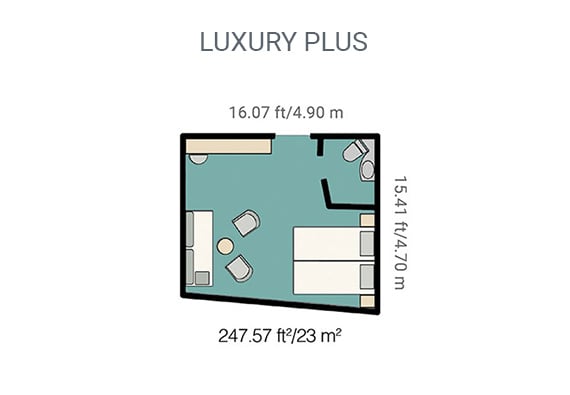 Map of Yacht La Pinta's luxury plus cabin
