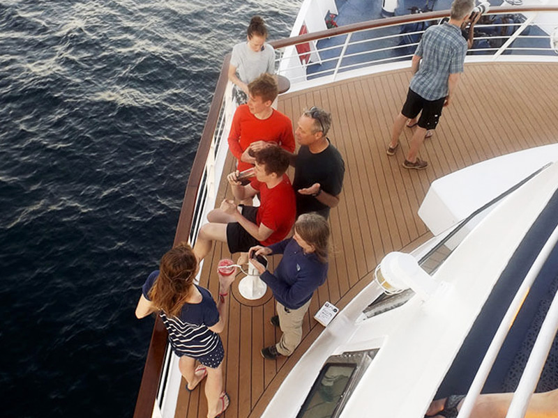Outer deck at Yacht La Pinta